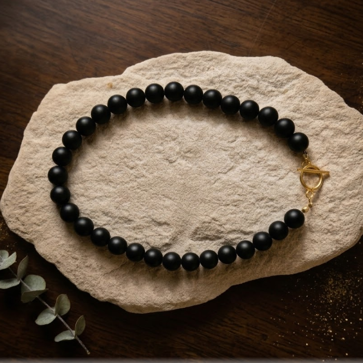 COLLAR AGATA NEGRA