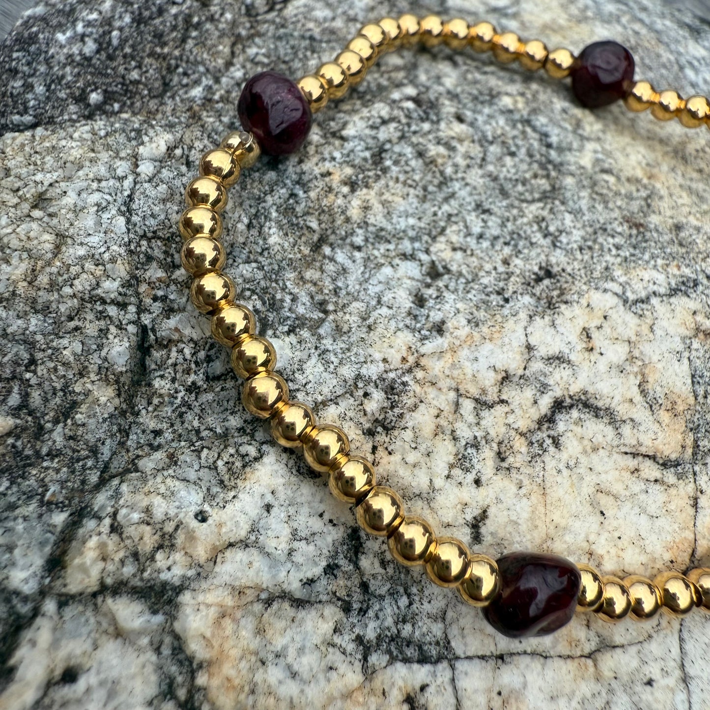 Pulsera Goldfilled Granate