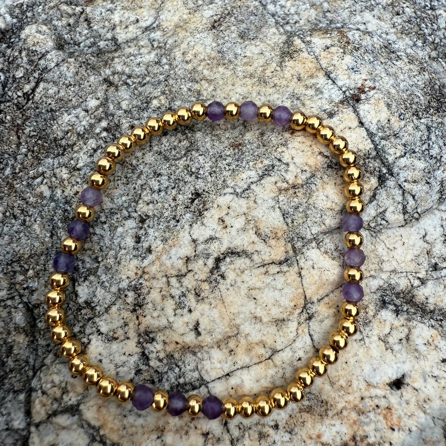 Pulsera Goldfilled Amatista Facetada