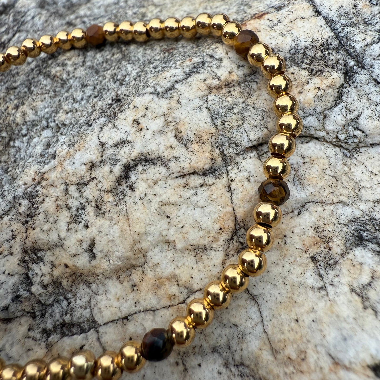 Pulsera Goldfilled Ojo de Tigre Facetado