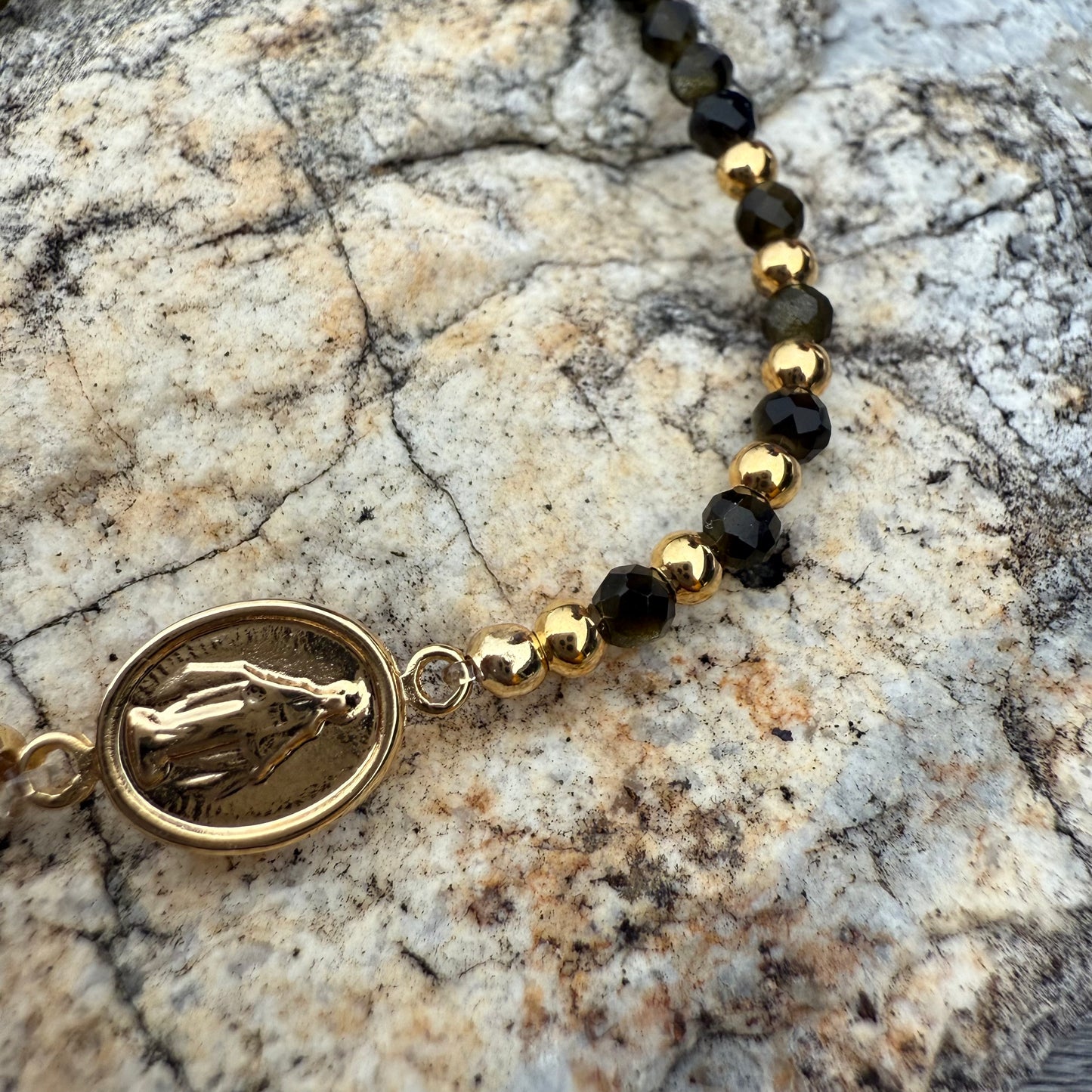 Pulsera Goldfilled Obsidiana dorada