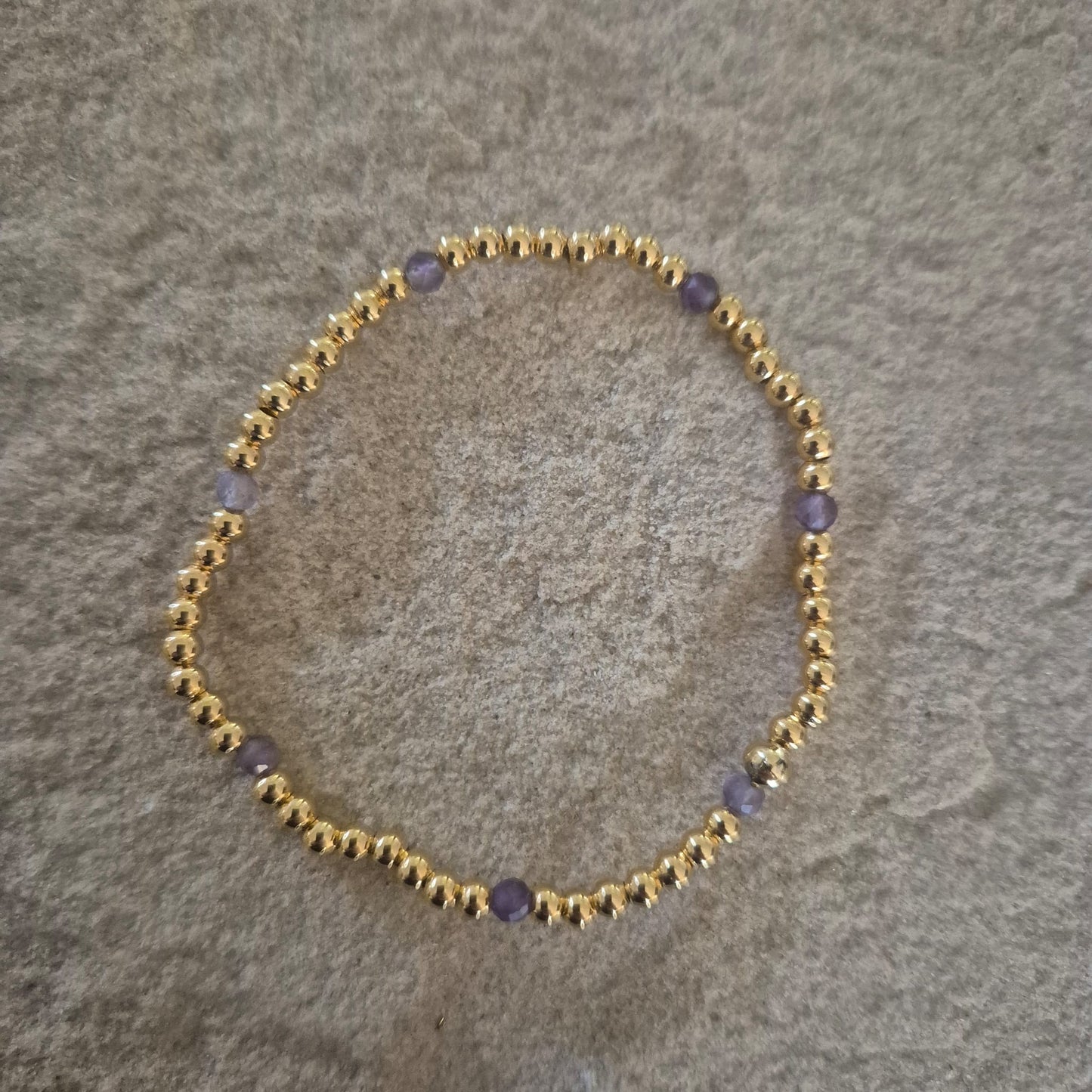 Pulsera Goldfilled y piedra Amatista