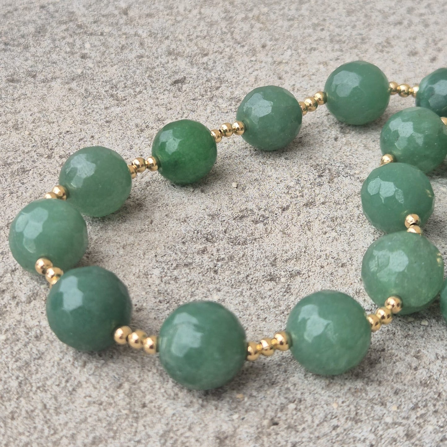 Collar Piedra Cuarzo Verde Facetada