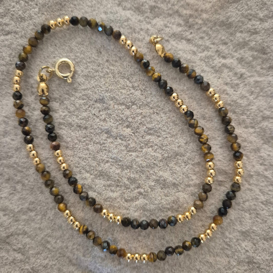 Collar Ojo de Tigre Facetado