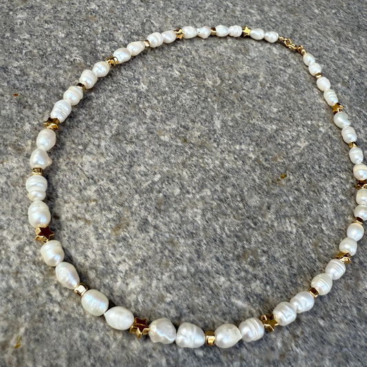 Collar Perlas y Estrellas