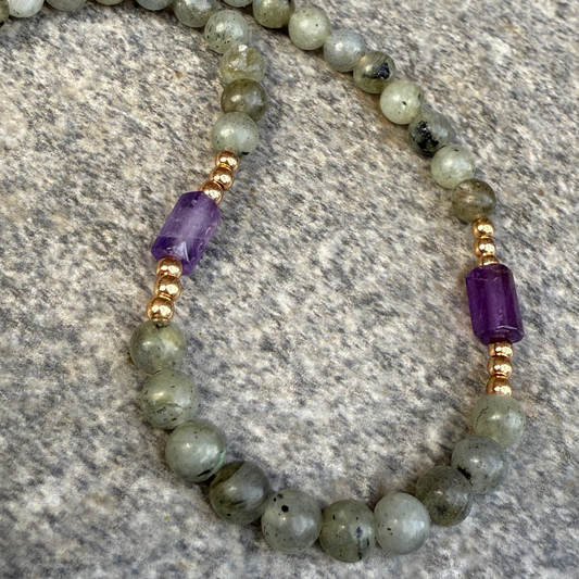 Collar Labradorita - Amatista