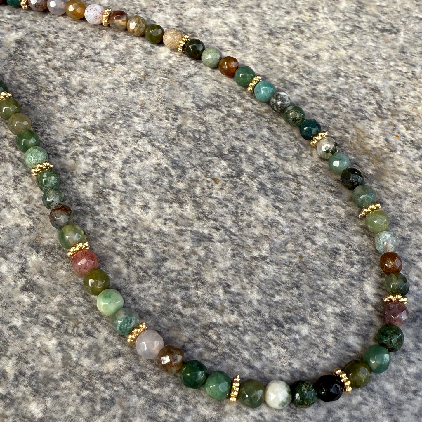 Collar Ágata de la India Facetada