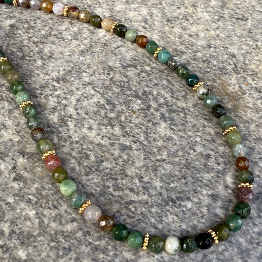 Collar Ágata de la India Facetada