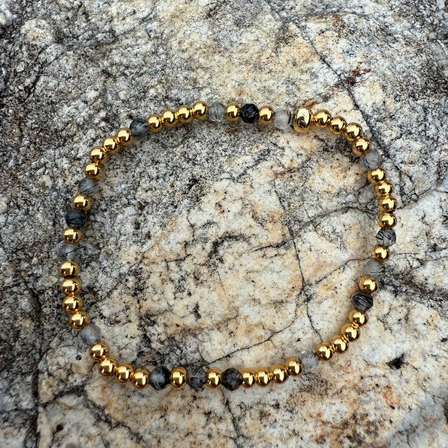 Pulsera Goldfilled Cuarzo Rutilado