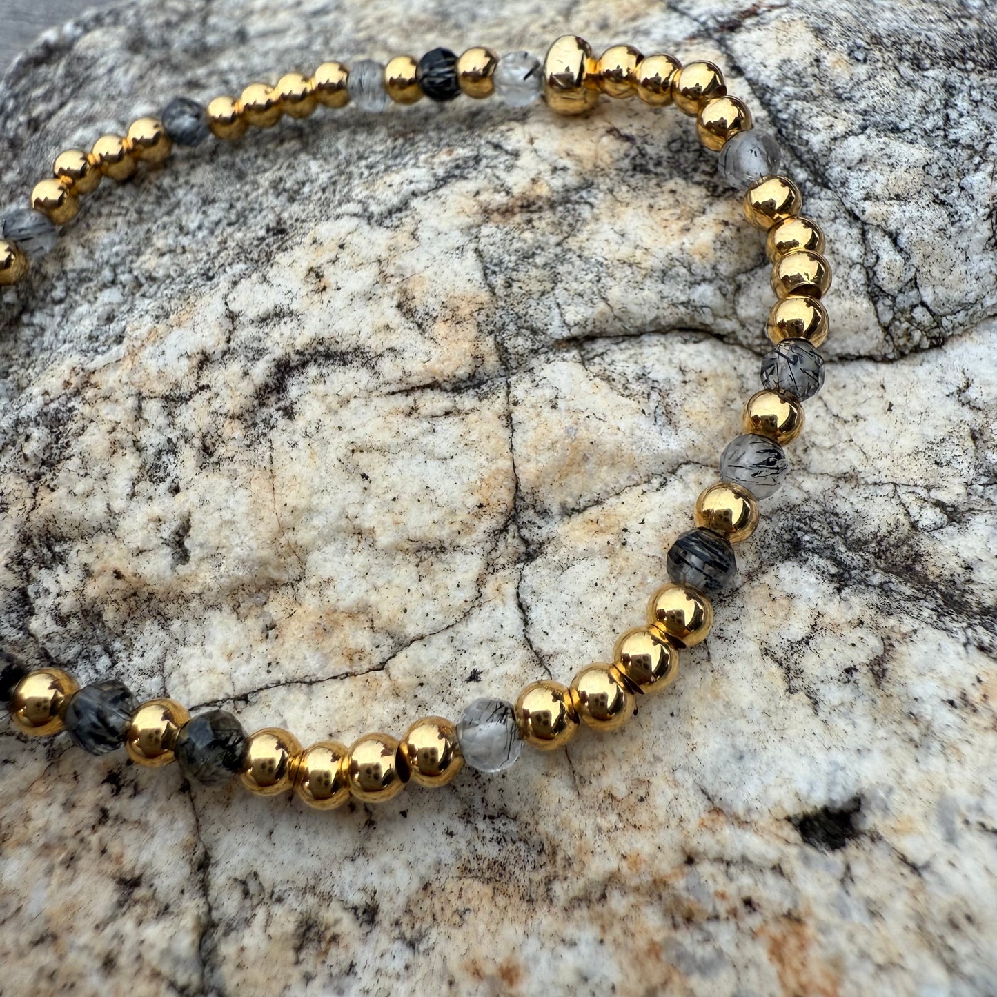 Pulsera Goldfilled Cuarzo Rutilado