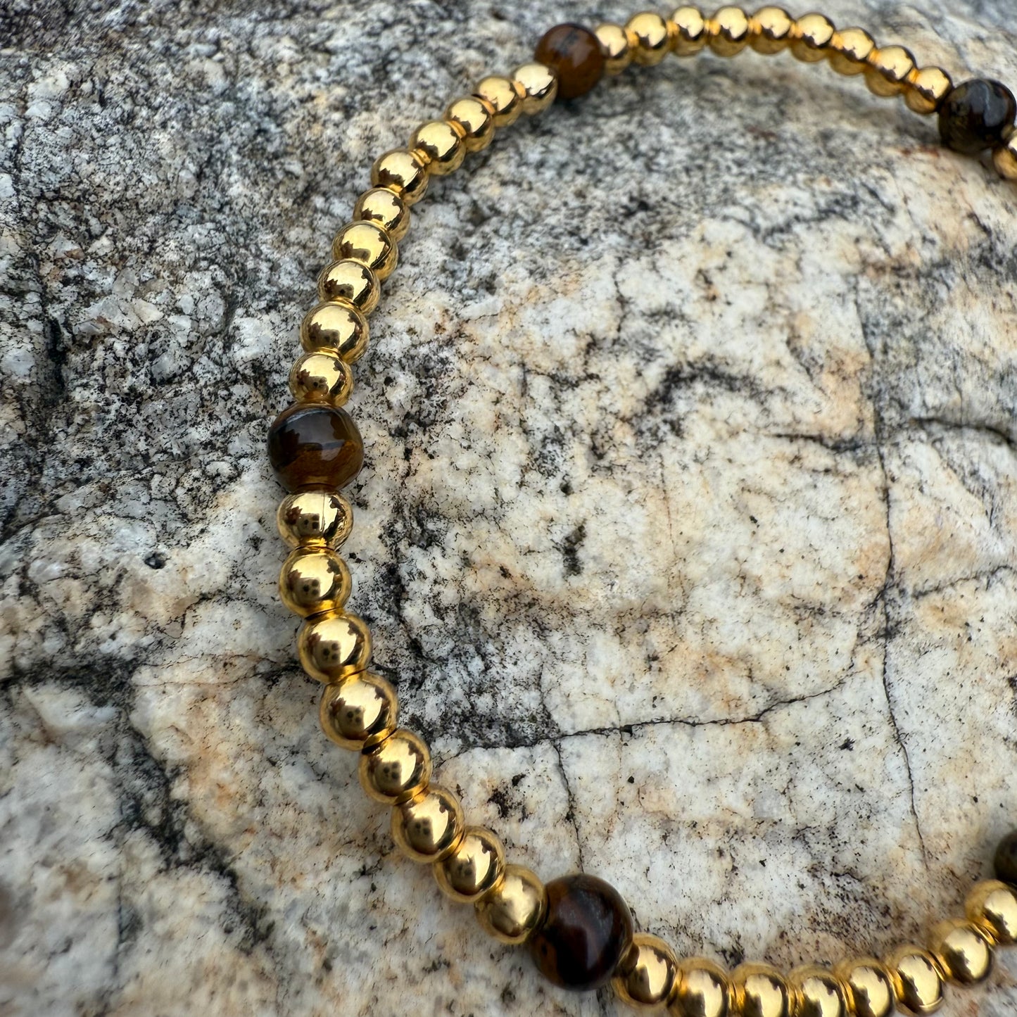Pulsera Goldfilled Ojo de tigre Facetado