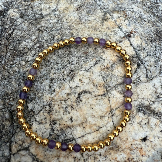 Pulsera Goldfilled Amatista Facetada