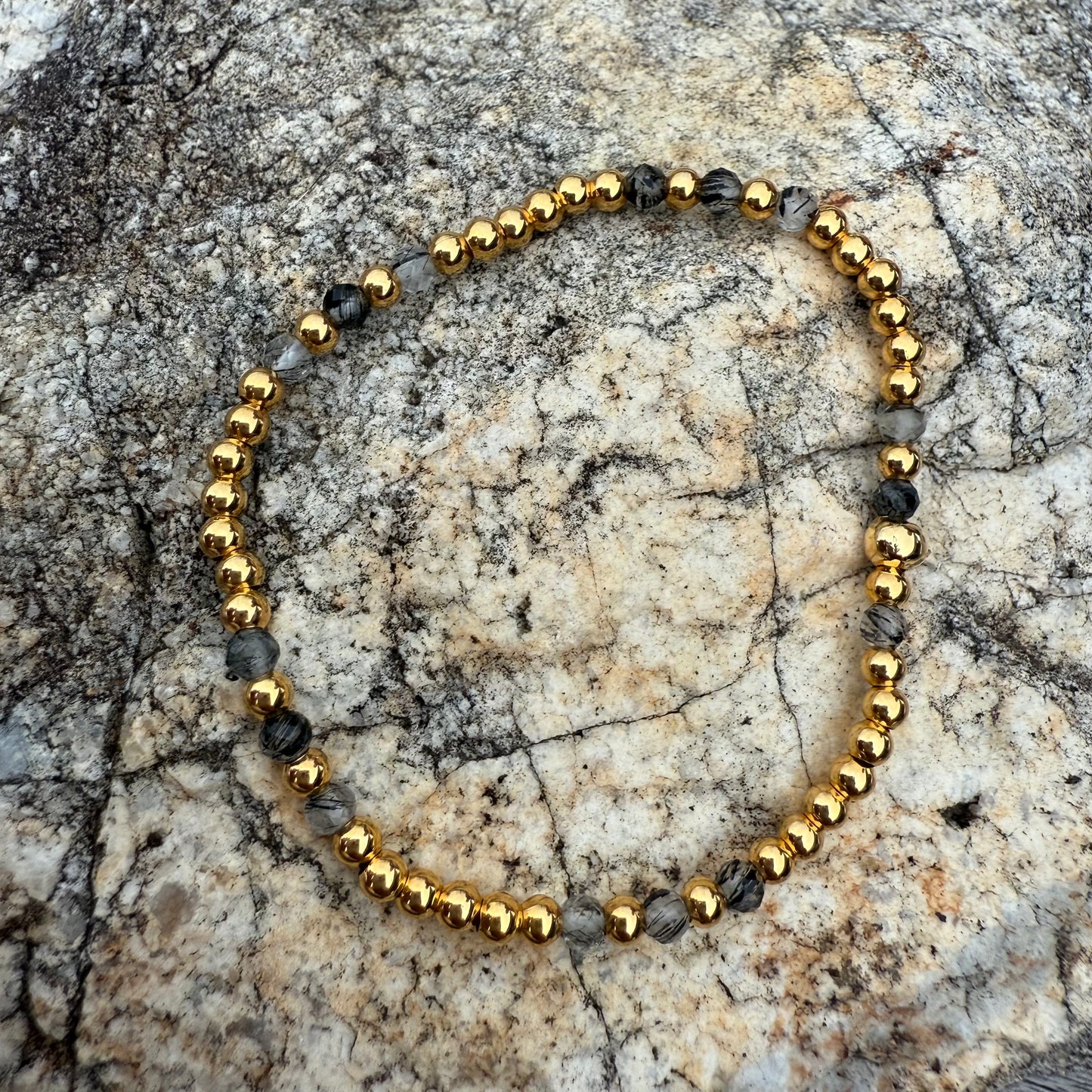 Pulsera Goldfilled Cuarzo rutilado