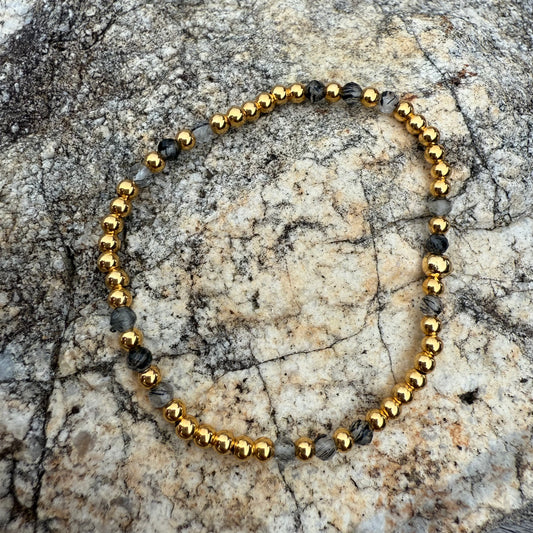Pulsera Goldfilled Cuarzo rutilado