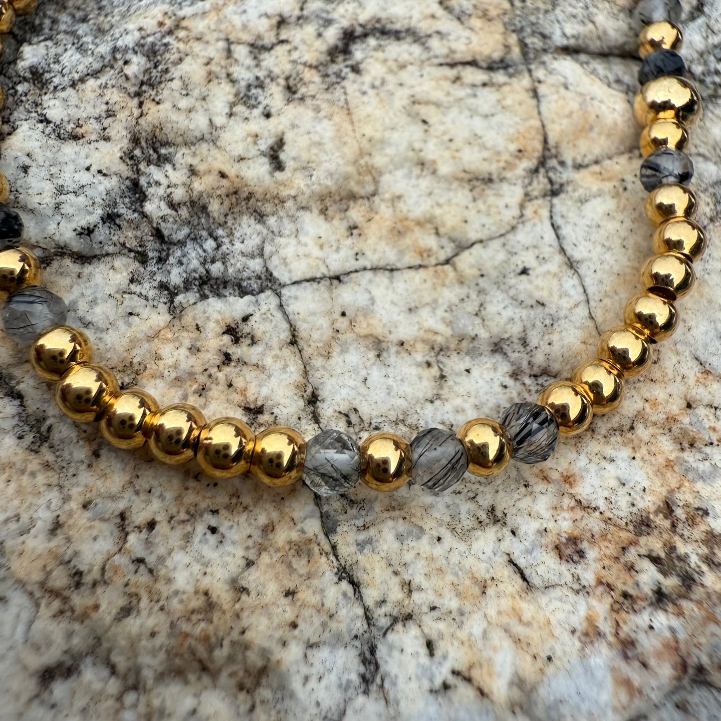 Pulsera Goldfilled Cuarzo rutilado