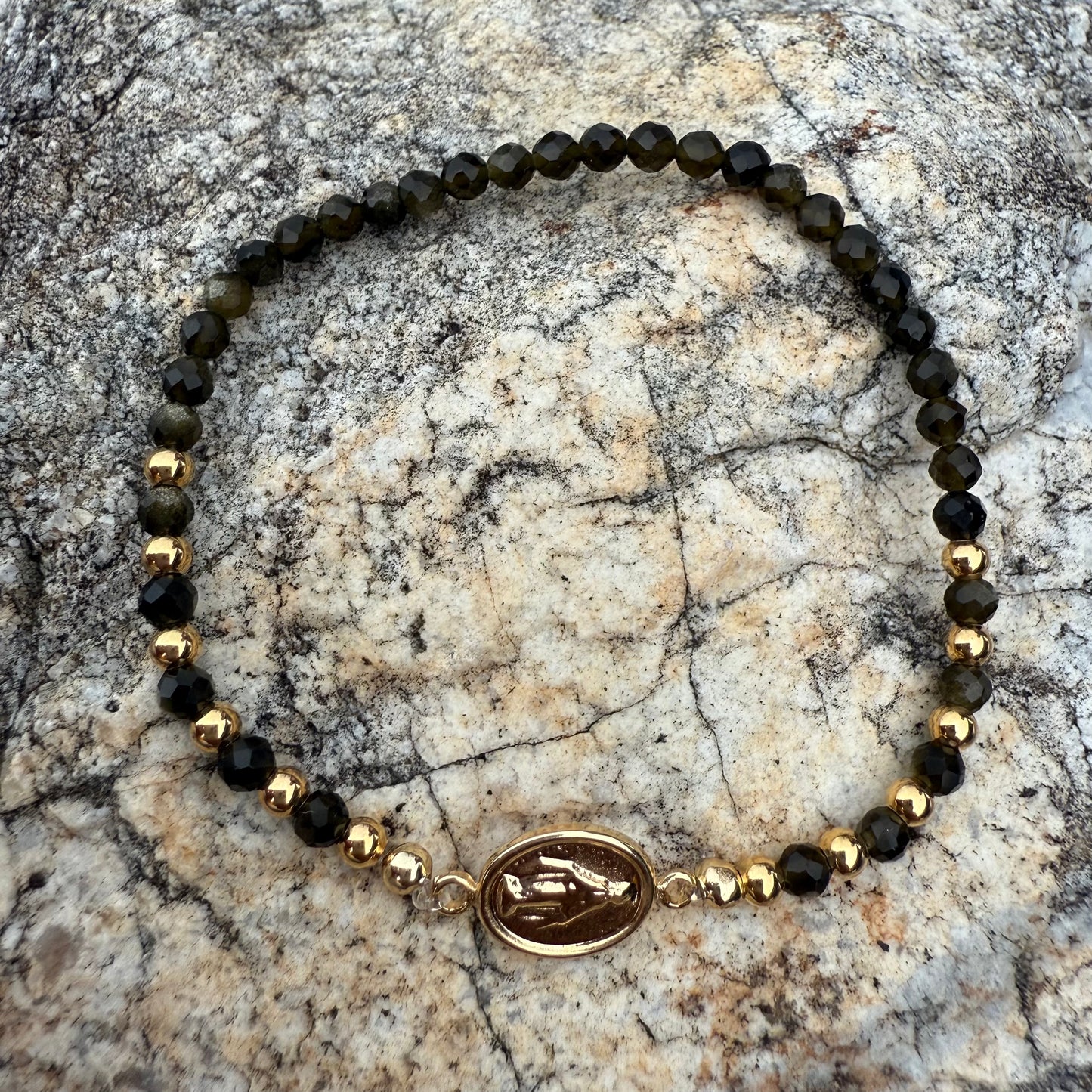 Pulsera Goldfilled Obsidiana dorada