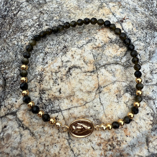 Pulsera Goldfilled Obsidiana dorada