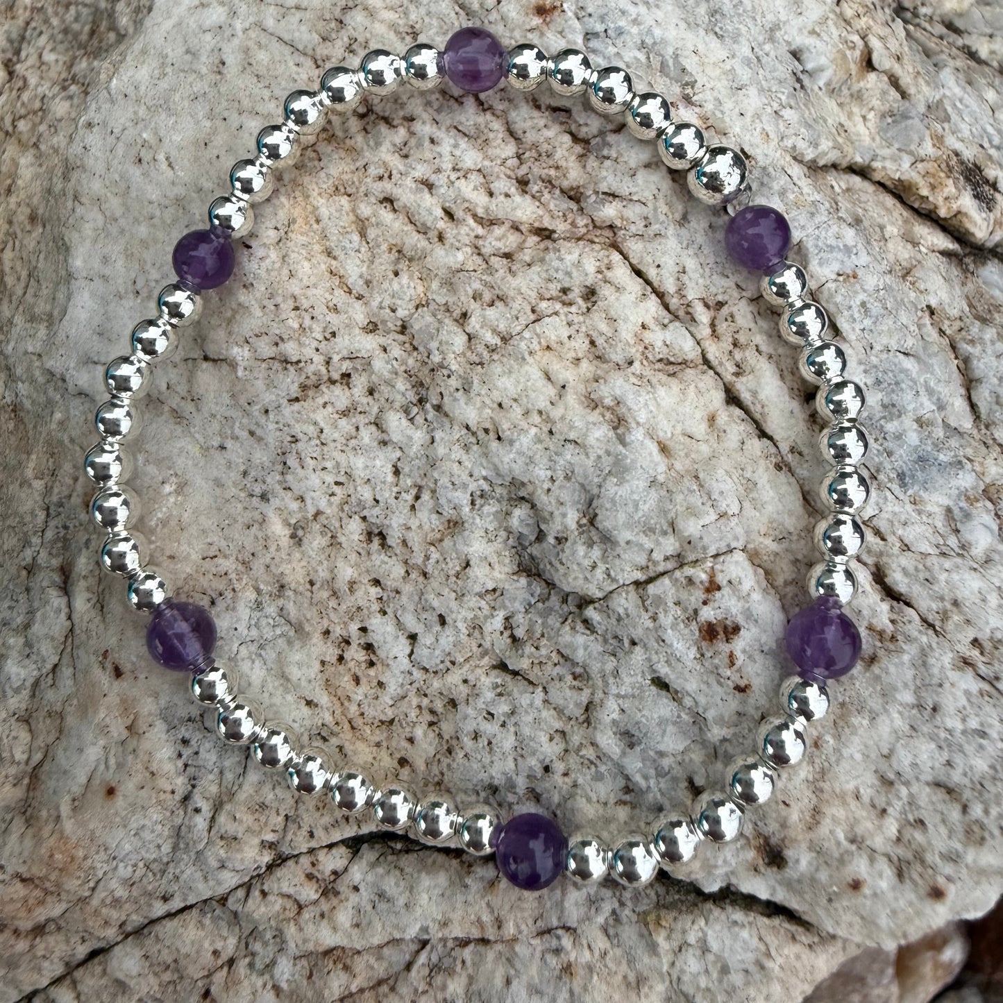 Pulsera Plata Laminada 925 Amatista