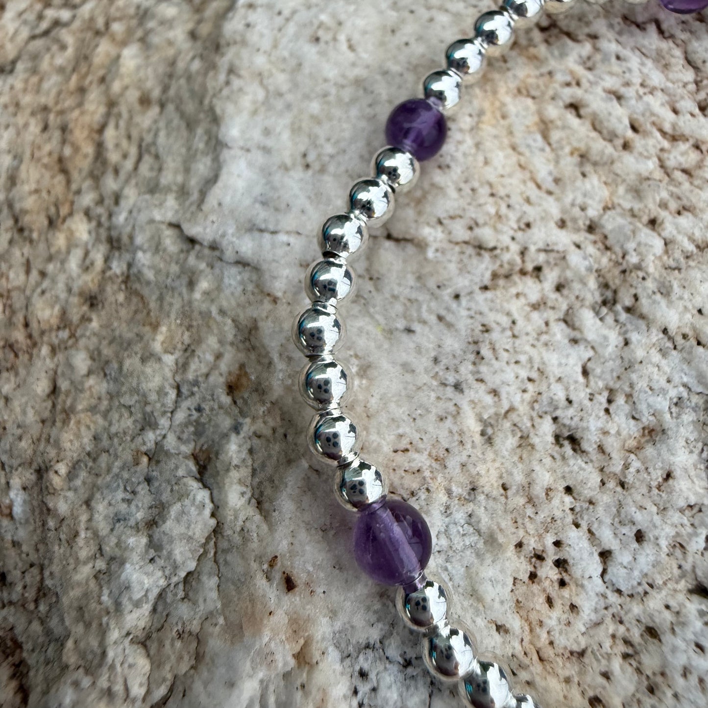 Pulsera Plata Laminada 925 Amatista