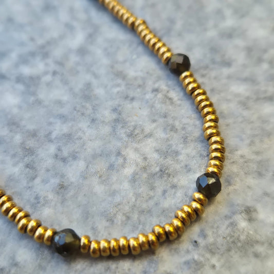 Collar Hematite y Obsidiana